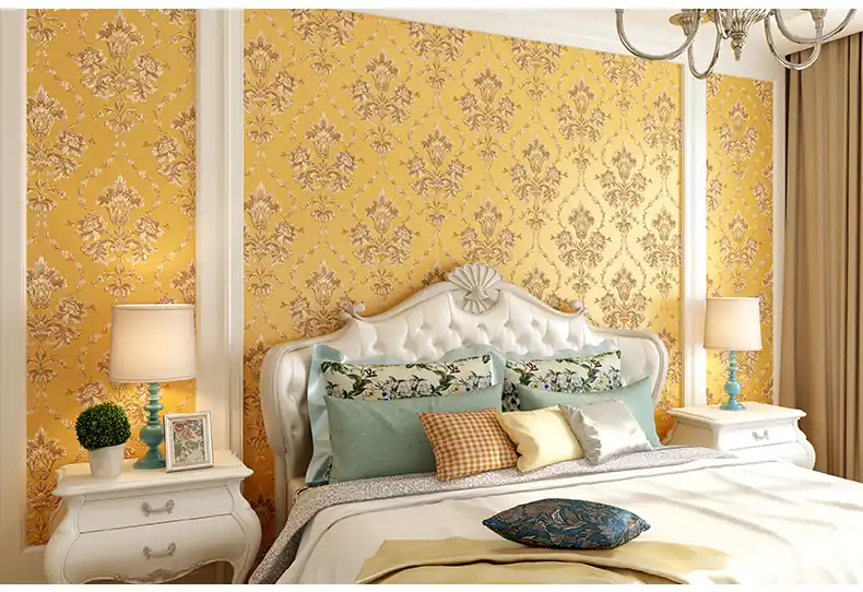 Top #1 Giấy dán tường phòng ngủ màu vàng đẹp, ấm áp