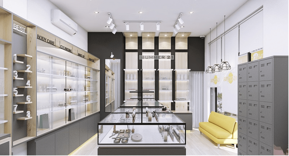 Thiết kế shop mỹ phẩm đẹp, hiện đại, thu hút khách - Blog Trang Trí